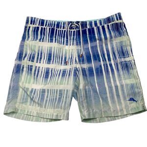 Tommy Bahama Trunks Men's 40 waist Swim Shorts Blue Lined Drawstring Men L@@K